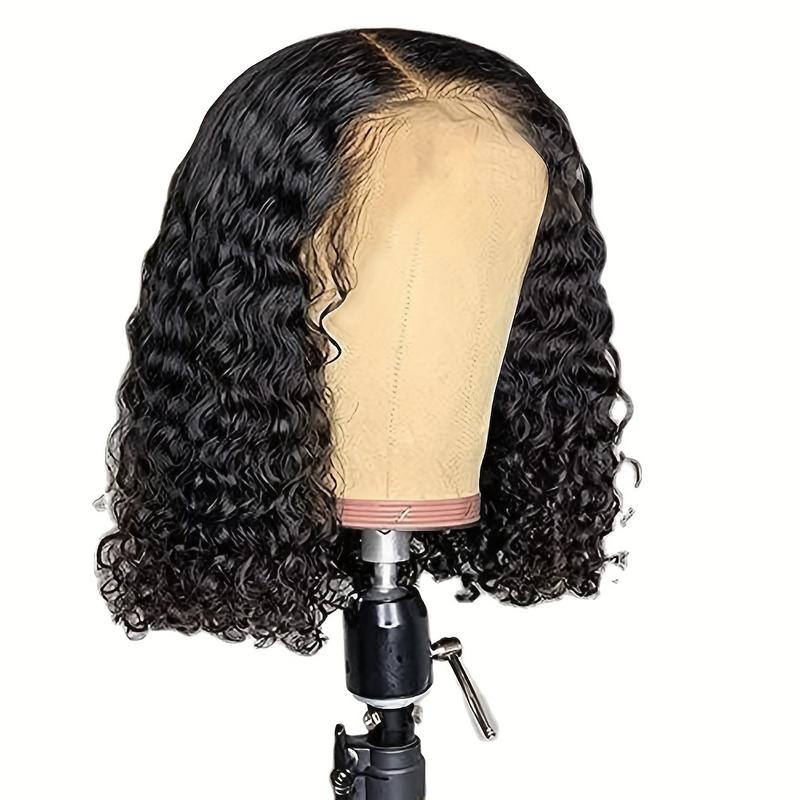 YWBL-WH 1pc Deep Wave Short Bob Wig Nylon Material – Glueless Curly Bob Machine Made Rose Net Wig Unscented – Easy Wear No Power Required, Valentine'S Day Gift 7