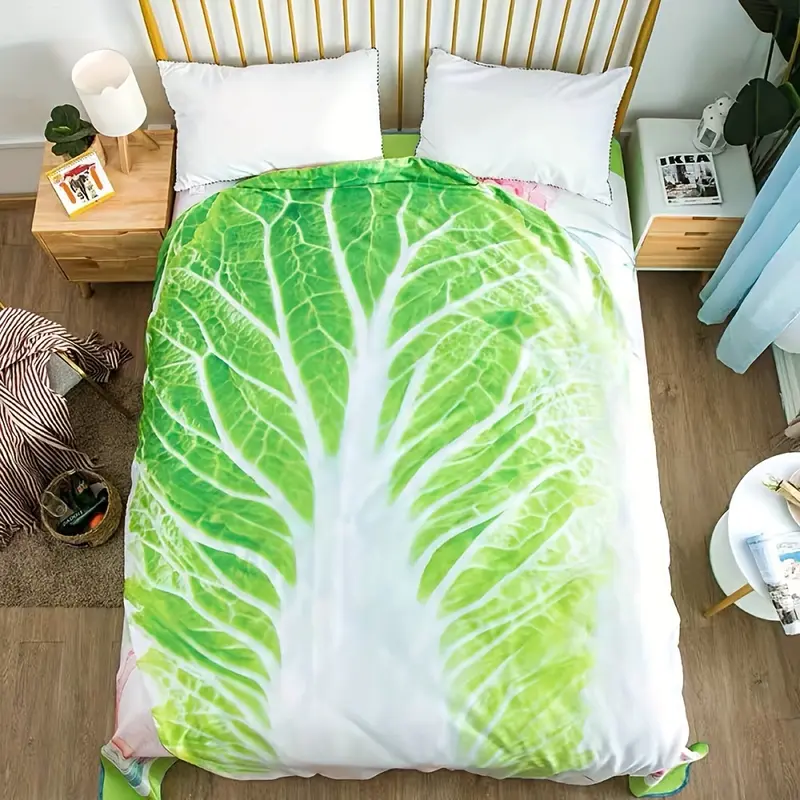 1pc Winter Warm Flannel Blanket, Funny Simulated Cabbage Blanket, Comfortable Warm Soft Blanket, For Sofa, Office Bed And Outdoor Travel 7