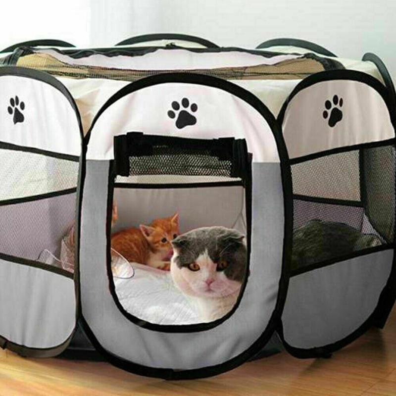 Product Introduction of Large Portable Pet Dog Cat Playpen Tent Oxford Fabric Fence Kennel Cage NEW 4