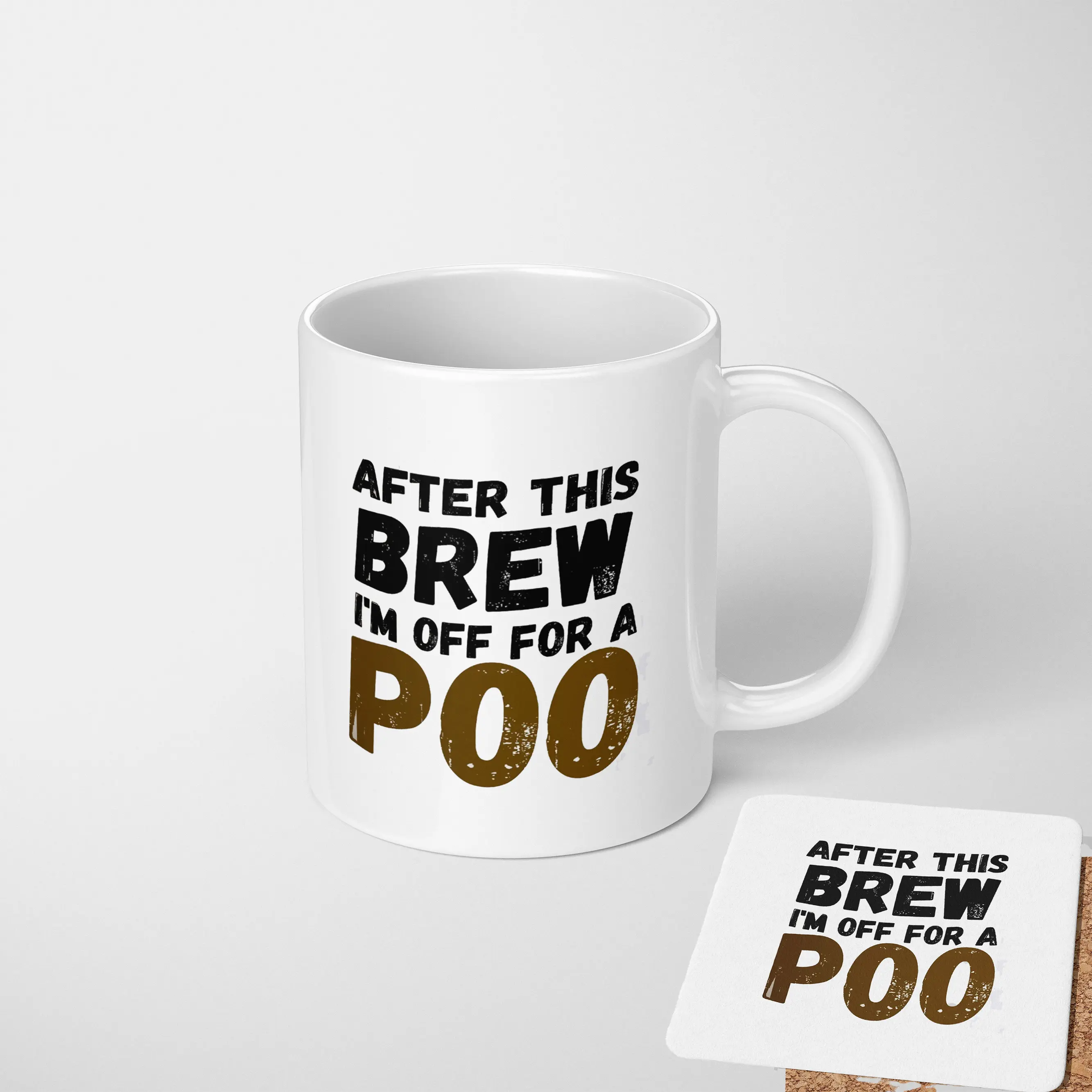 After This Brew Going For A P** Rude Funny Humour Dirty Cheeky His Hers Coffee Tea Mug Cup Gift 11oz Ceramic Mug And Coaster Set Option