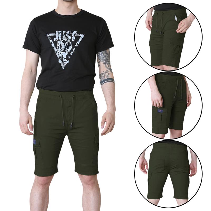 Mens Stretch Cargo Shorts Combat Elasticated Relaxed Fit Half Pants Cotton Work Size 30-38 5