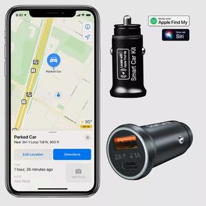 FindMyCar Hidden GPS Car Tracker with USB C Charging Ports for iPhone, Anti-Loss Device with iOS Smart App for Car (Apple only) - No subscription required