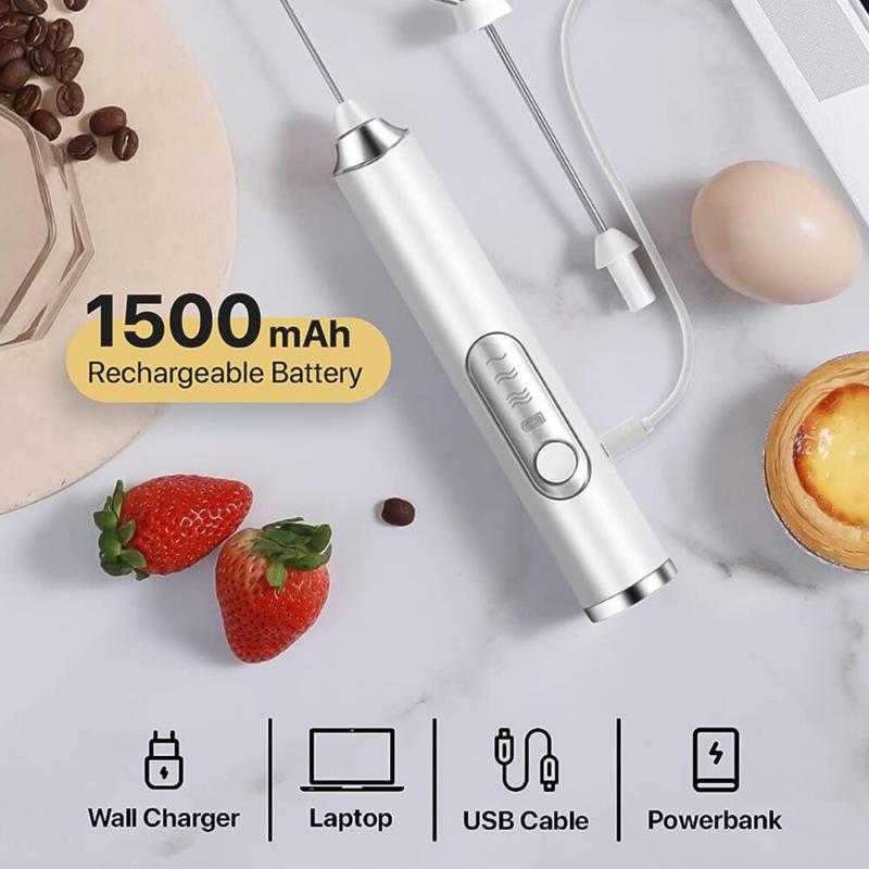Product Introduction of ⭐[Delivery In 2-3 Days]⭐Rechargeable Electric Milk Coffee Frother Whisk Egg Beater Handheld Frappe Mixer 20