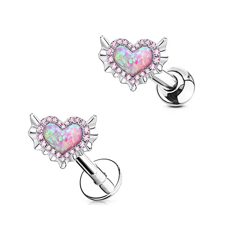 1PC Sweet Heart-shaped Belly Button Ring Nipple Rings Lip Nails Ear Bone Studs Piercing Nose Piercing Fake Septum Jewelry 1