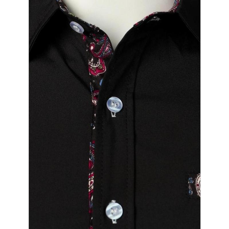 Men's Slim Paisley Print Button Front Shirt, Comfy Long Sleeve Tops for All Seasons, Casual Fashion Comfy Top for Men 7