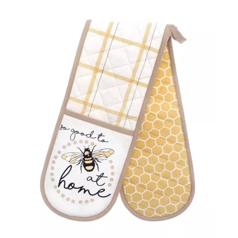 Stylish Double Oven Gloves with Insulated Cotton Mitts & Pot Holder - Various Designs - Classic, Bakeware - Heat Resistant 1