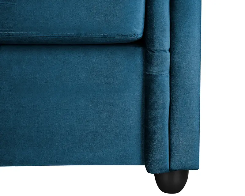 Ascot Chesterfield 3 Seater Sofa Blue Velvet 5