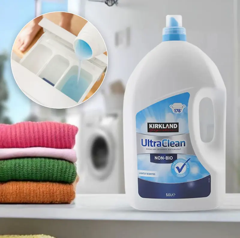 Kirkland Signature Ultra Clean Bio & Non-Bio Laundry Liquid, 178 Washes | Powerful Cleaning for Sensitive and Everyday Laundry Household Pack 1