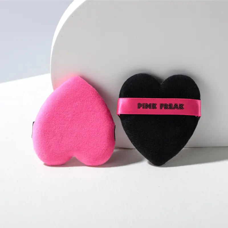 Black and Pink Heart Shaped Puff DUO 0