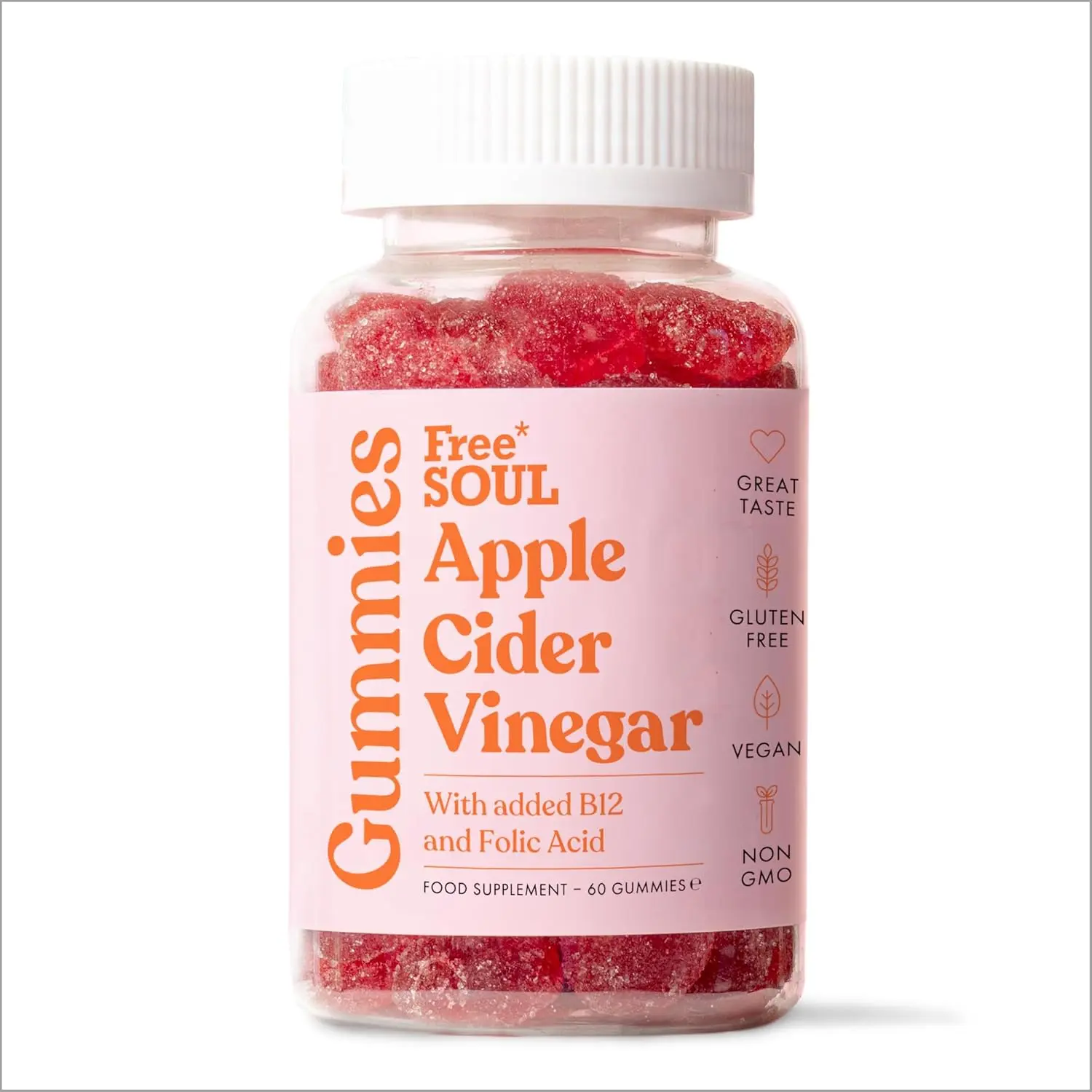 Apple Cider Vinegar Gummies with The Mother 1000mg Enhanced with Vitamin B12 & Folic Acid – 60 High Strength ACV Vegan Capsules with Pomegranate & Beetroot Powder – Natural Ingredients energy  supplement