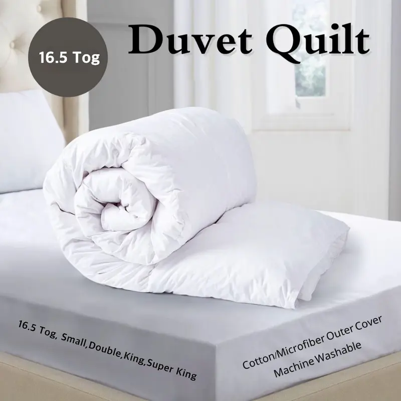 16.5 Tog ,Ultra-Warm Quilt/Duvet For Extreme Cold-Hypoallergenic,Cozy Winter Bedding with Soft Microfiber Cover,All Sizes,Single Duvet,Double Duvet,King Duvet,Super King Duvet,Bed,Duvet,Breathable Duvet warm duvet winter duvet topper sale 16.5 togg 6