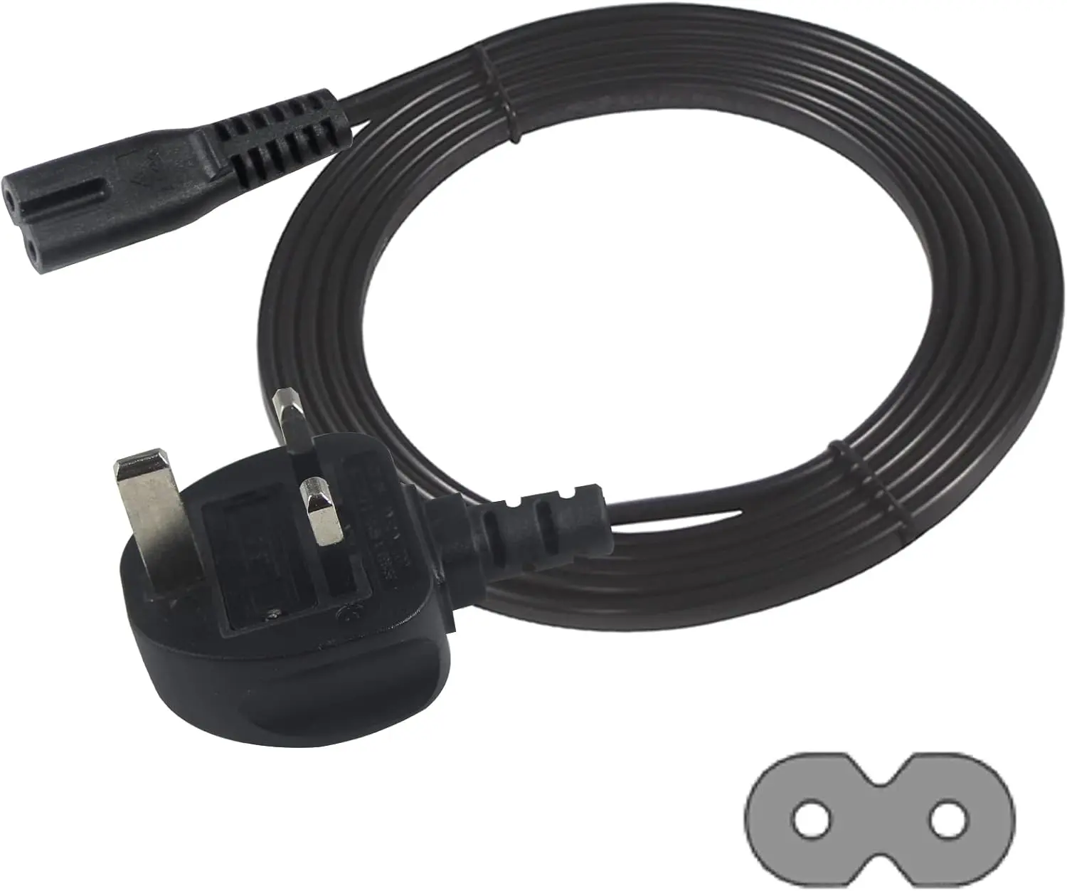 cable TV power cable 3M, 2 Pin Mains Power Lead Fig Figure 8 UK Power Cable, IEC320C7 to BS 1363 C7 Figure 8 Power Lead compatible with Samsung LG Philips Toshiba TV/Printer/PS4/PS3/PS5…