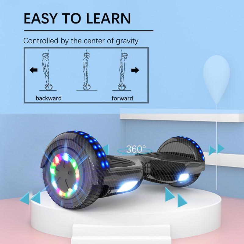 Hoverboard, 6.5"  Hoverboard with LED Lights/Bluetooth , For Adults and Kids 2