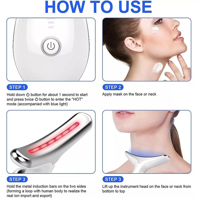 7 in 1 Red Light Therapy Anti Aging Face Neck Massager Electric Face Lift Device for Facial Comfort skincare machine beauty 7