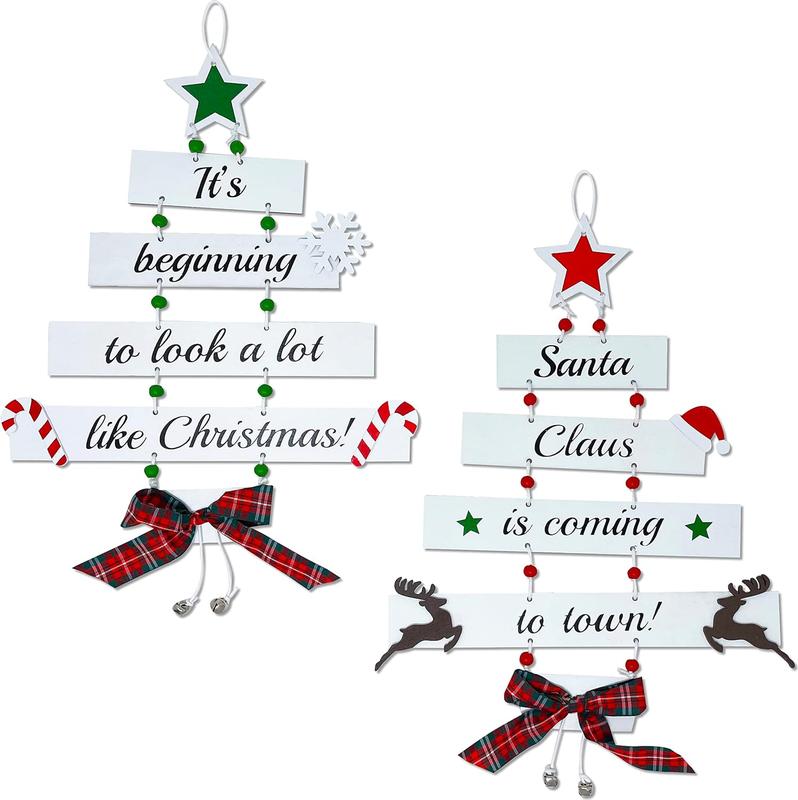 Wooden Christmas Decorations - Large Hanging Christmas Decorations Indoor, Christmas Ornaments, Christmas Ceiling Decorations, Christmas Window Decorations, Christmas Room Decorations 0
