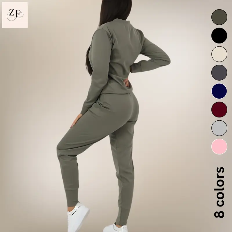 Women's Long Sleeve Loungewear Tracksuit Suit Set for Comfortable Sleep - All-Season Wear - Fashion, Fabric 6