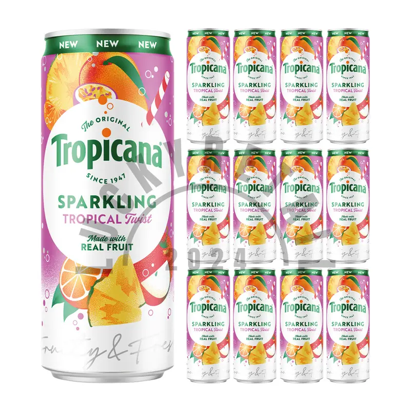 Tropicana Sparkling Real Fruit Juice Drinks 12 Pack (12 x 250ml) | Orange & Tropical Flavours | Refreshing Fruity Flavoured Beverage 4
