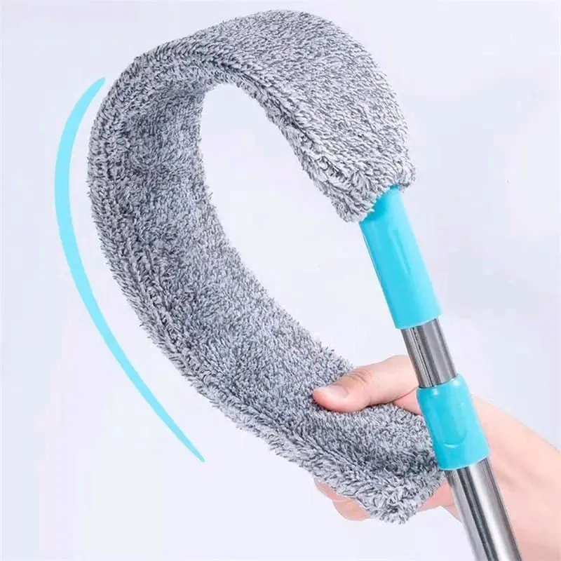 LONG HELD DUST MOP: floor, ceiling cleaning , bed bottoms dust cleaner sofa dust removal brush handheld household cleaning tool Steel Extendable Microfiber Retractable 8