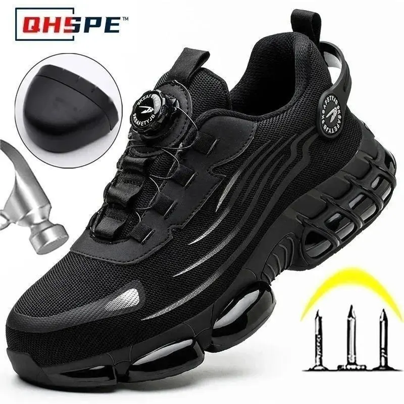 【2025】Rotating Button New Safety Shoes Men Anti-smash Anti-puncture Work Shoes Fashion Men Sport Shoes Security Protective Boots Men