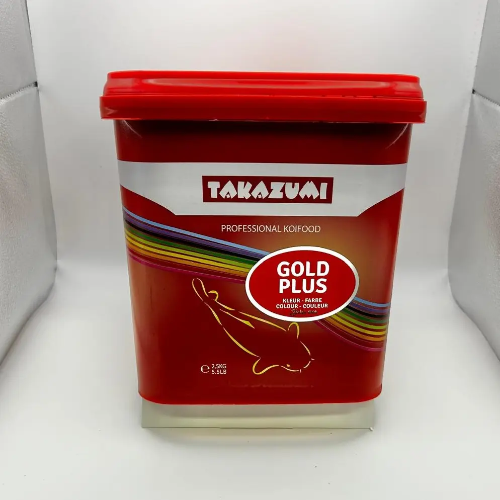 Takazumi Gold Plus Koi Fish Food 2.5Kg - Premium Floating Pellets for Colour Enhancement and Healthy Growth with Astaxanthin
