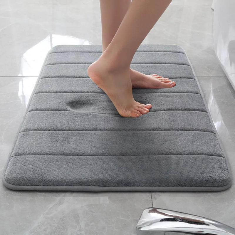 Non Slip Bath Mat Velvet Memory Foam Extra Large Bathroom Rug Water Absorbent Toilet Pedestal Mats Light 6
