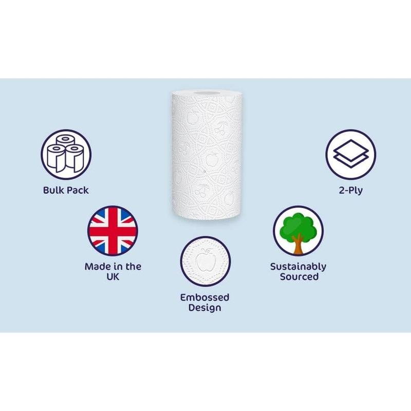 24 kitchen Roll / Towel 2 Ply 10M Per roll - Splash Strong Super Absorbent printed Design - 24 rolls pack (4x6 Case Pack) 5