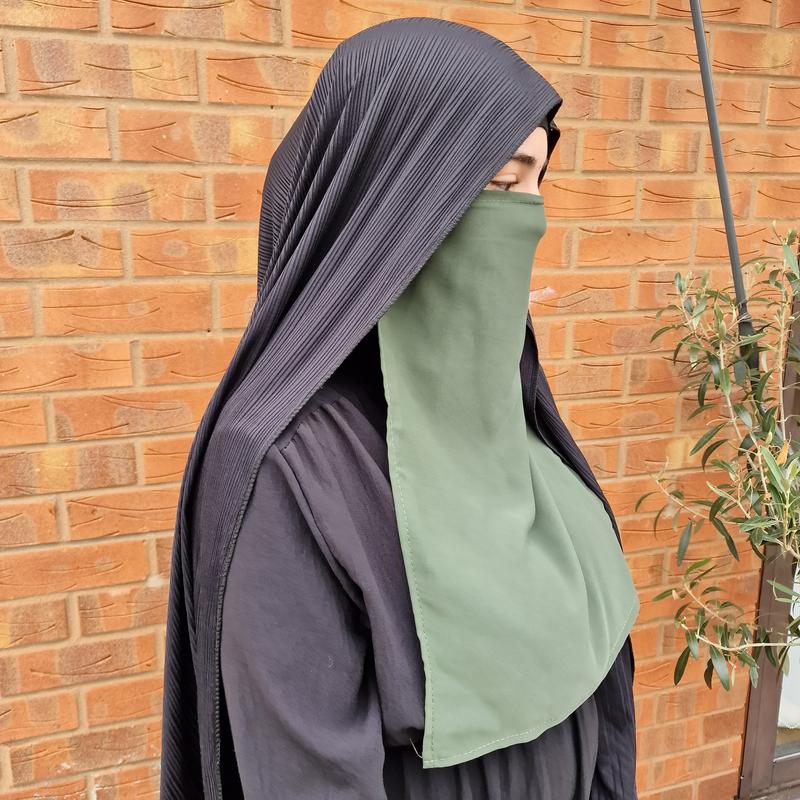 Yaqeen Half Niqab Face Veil cover Jilbab Abaya Khimar Headscarf One Piece Islamic Scarf Ideal Madrassa Mosque Ramadan Eid Wedding Everyday 1