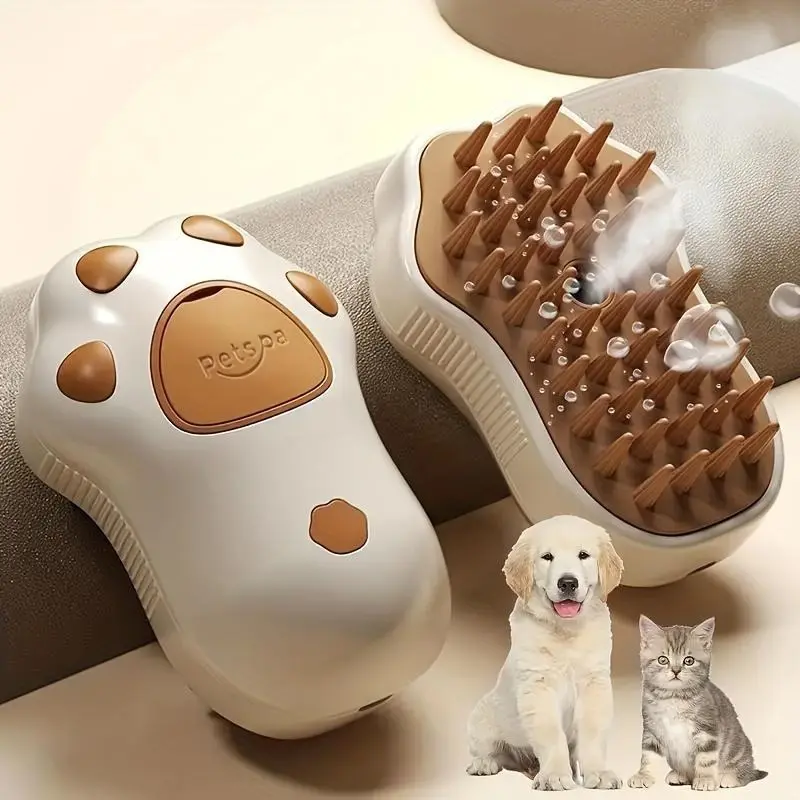 3 in 1 Electric Pet Grooming Tool for Cats and Dogs,Fur Remover,Portable Silicone Self-Cleaning Steam Brush with Comfort Massage & Hair Removal dog  fur dog  brush spray  comb
