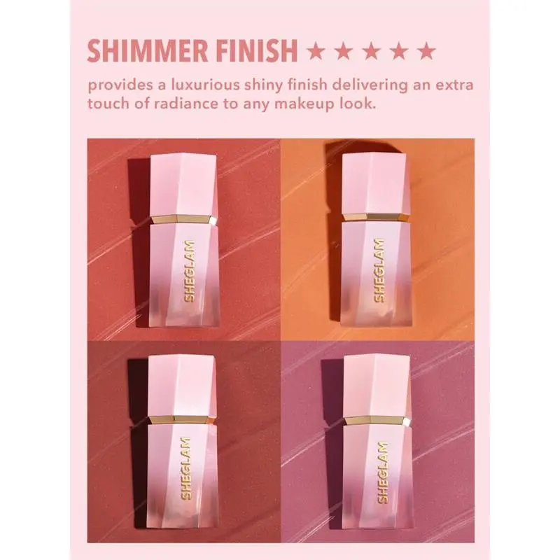 SHEGLAM Color Bloom Dayglow Liquid Blush Shimmer Finish-Love Cake Glowing Gel Cream Blush Long Lasting Non-Fading Highly Pigmented Lightweight Long Wear Smooth Blusher Winter Pink Gifts Blush Day Decor Love Gift Winter Makeup Party Fashion Girl Cosmetic 5