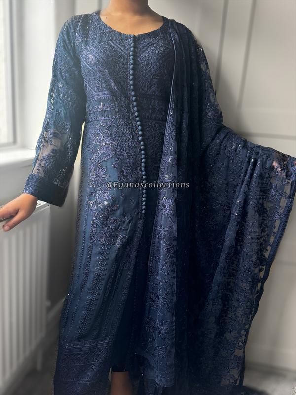 Eyanas EC1 Heavy 4pc chiffon suit navy 1