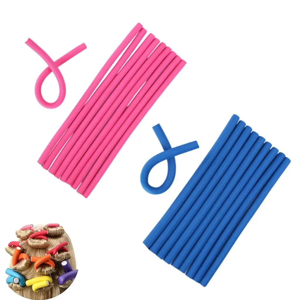 Foam Hair Rollers, 20Pcs flexible Hair Curler Hair Rollers Bendy Foam Curler Roller Flexi Rods Heatless Curlers Flexible Rollers Hair Rods Heatless Curlers for Long Short Hair Sleeping Random Color