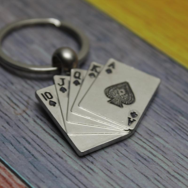 Personalised keyrings Poker cards shape keyrings engraved valentine s birthday 5