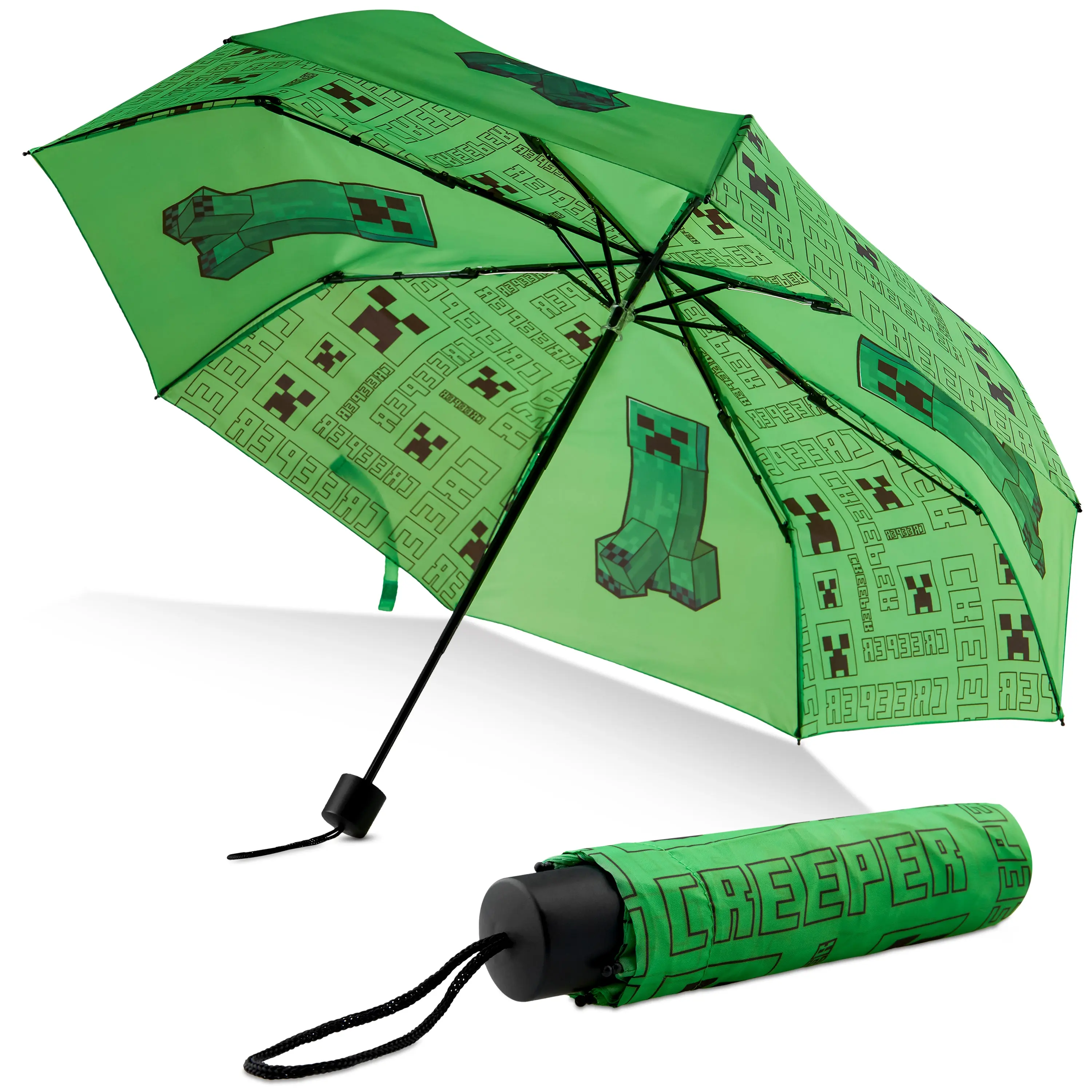 Minecraft Telescopic Umbrella - Folding Umbrella Lightweight for Travel School