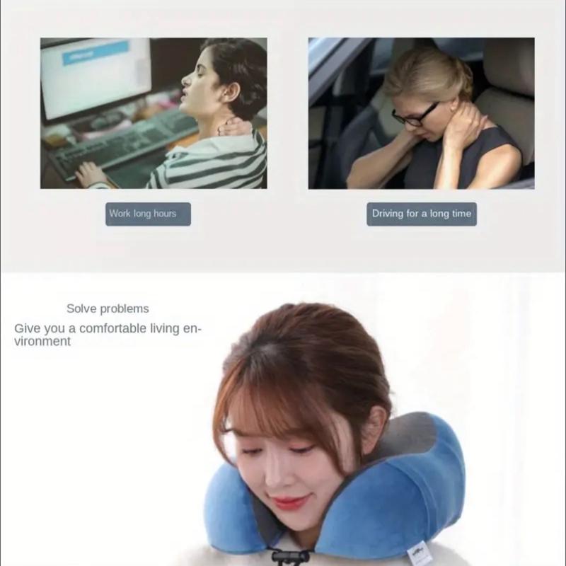 1pcCute U-shaped Pillow Airplane Travel Neck Pillow Office Nap Pillow Cervical Pillow Neck Protector Neck Protector Creative Gift U-shaped Pillow 4