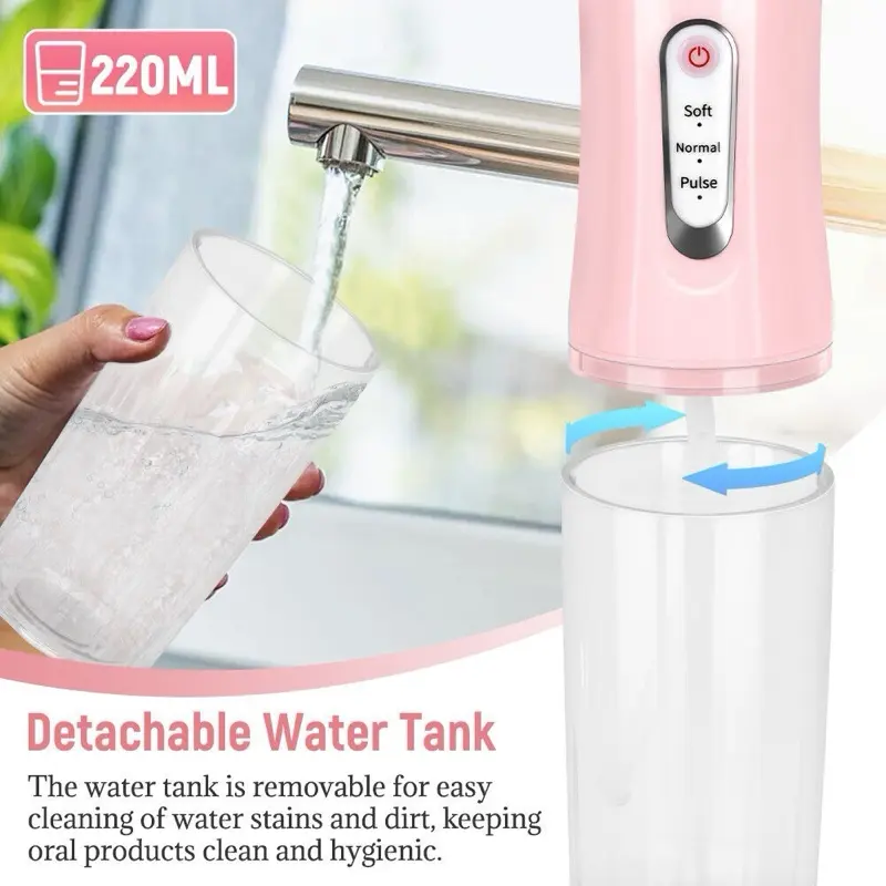 Cordless Dental Water Floss We Oral Irrigator Teeth Cleaner with 4 Jet Tips 1