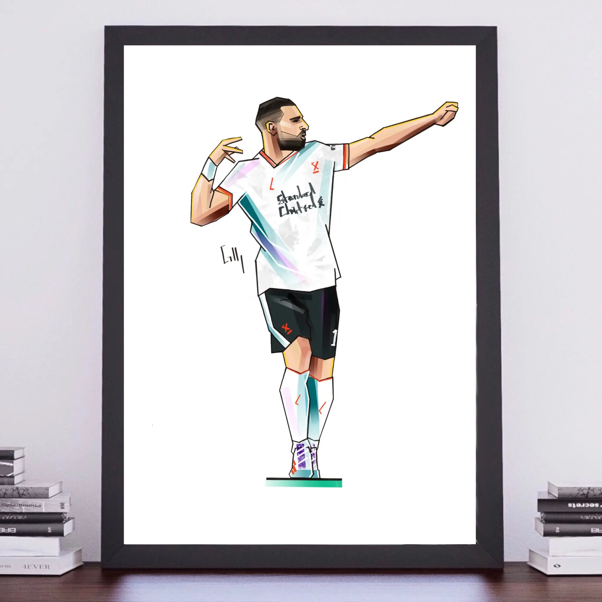 A4 Art Print - Mo Salah Celey vs Manchester United 2024