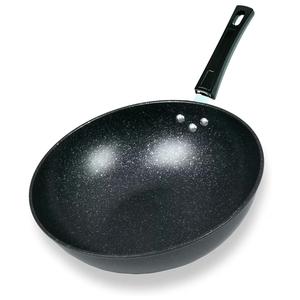 ZENO Non Stick Frying Pan 30cm | Wok Frying Pan 12" | Granite Induction Frying Pan for Induction, Electric and Gas Hobs | Omelette Pan Less Oil Fumes (Black)