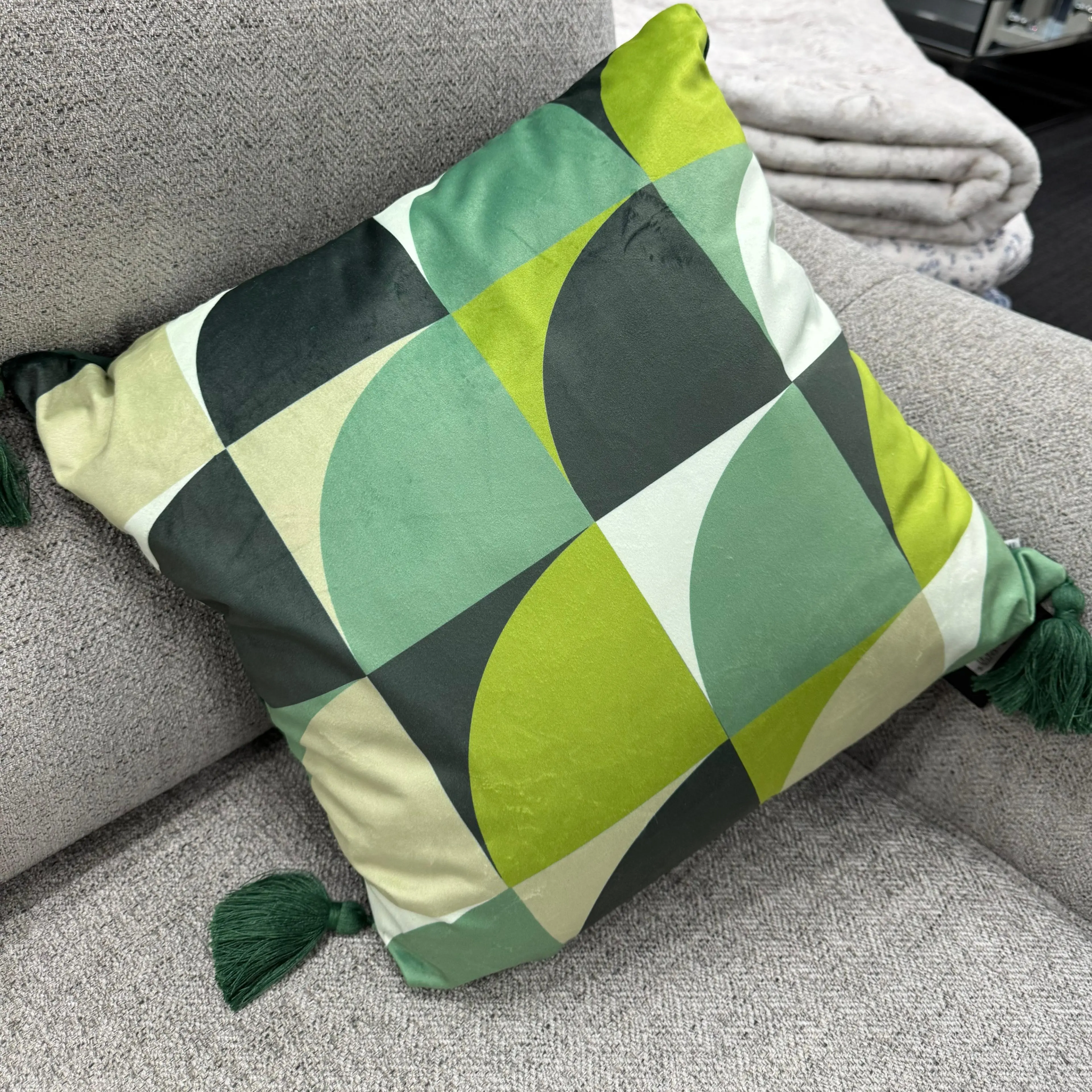 Geo Green Cushion