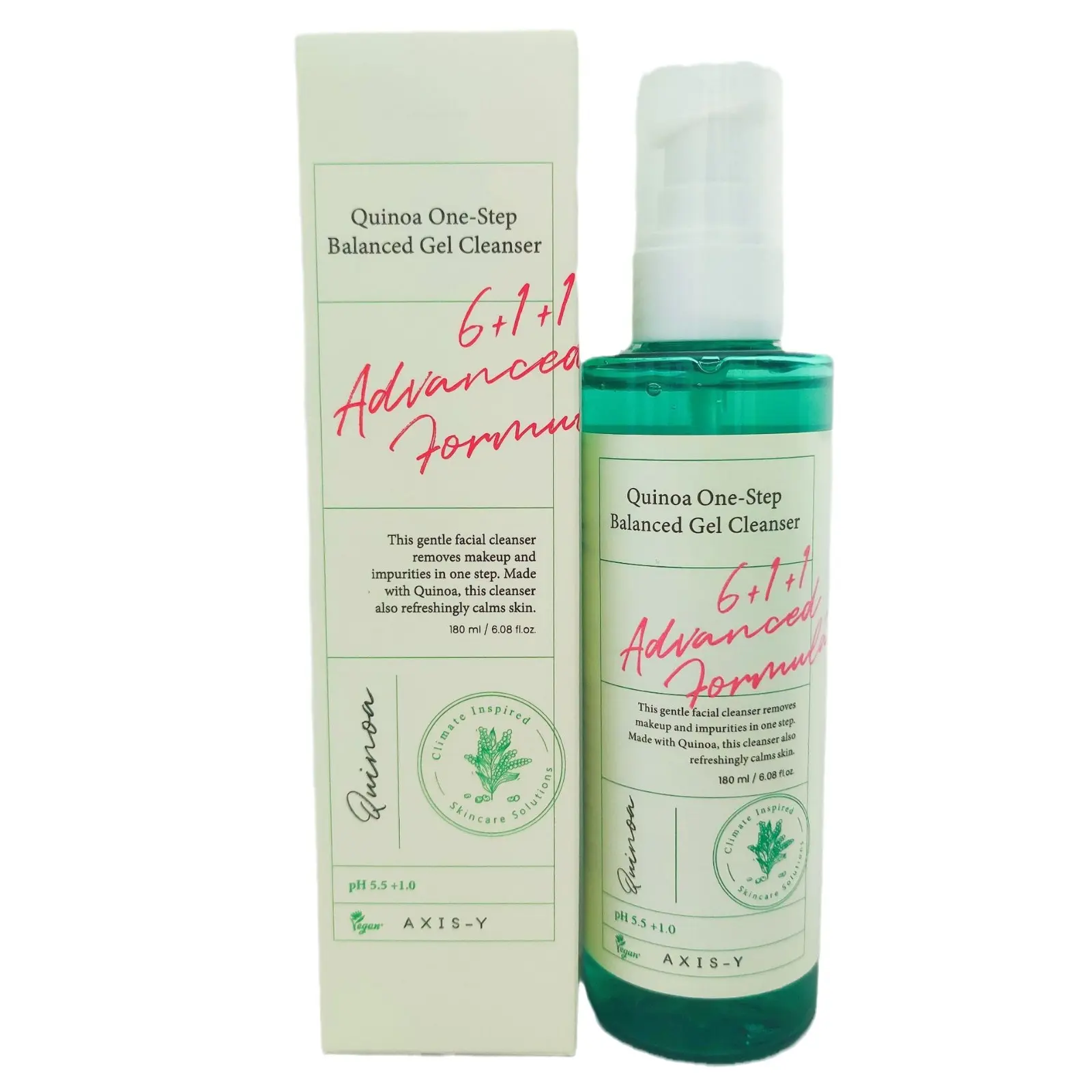 AXIS-Y Quinoa One Step Balanced Gel Cleanser - Skin Glowing & Deep Hydrating Makeup Remover Facial Cleansing Gel - Vegan Korean Skin Care Face Wash for All Skin Types Lightweight Moisture