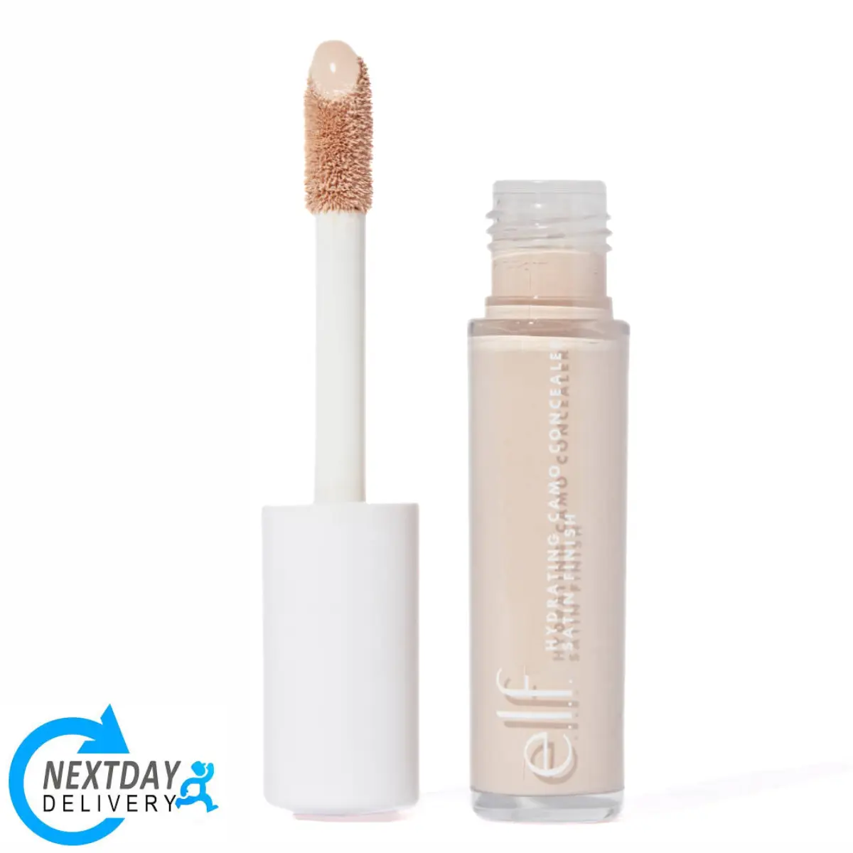 e.l.f. Hydrating Camo Concealer - Long-Lasting Liquid Concealer with Satin Finish and Large Doe Foot Applicator - Makeup