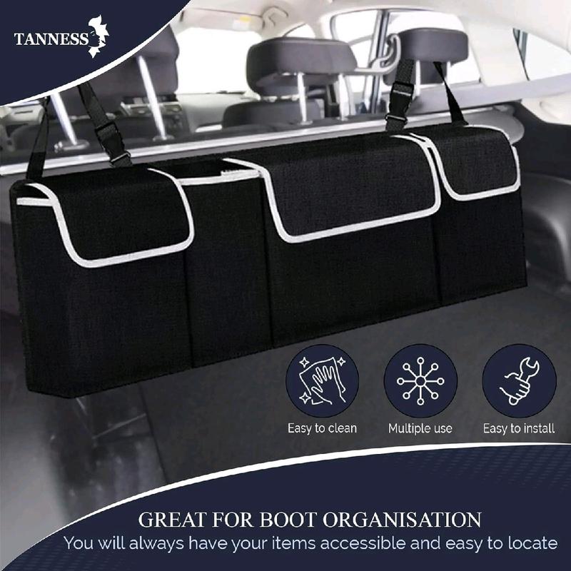 Car Boot Organiser Back Seat Hanger Tidy Storage Bag Pocket Hanging Pouch Large Foldable 7