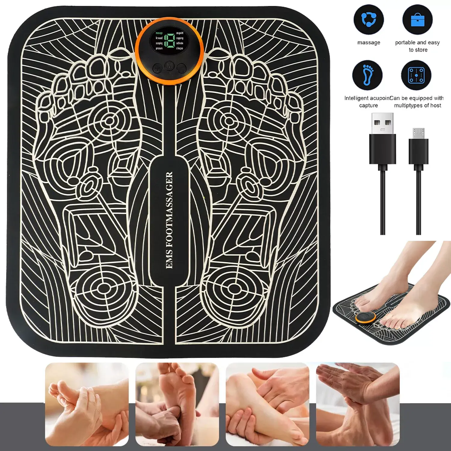 Electrical Foot Massager EMS Foot Spa Massager USB Portable Feet Massager Machine