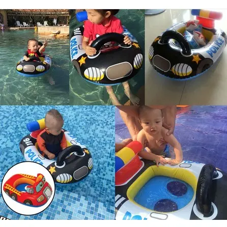 Red Fire Engine Inflatable Swim Swimming Aid Seat Kids Toddler Red Pool Beach Toy Accessory Float Lilo Lounger Seat Swim Ring Doughnut Safe Girls Boys 0