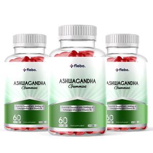 Ashwagandha Bundle Saver : Flebo Vegan Ashwagandha Gummies | 60 Two-a-Day Gummies | Natural Stress and Anxiety Relief | High Strength Ashwagandha with Vitamin B6 | Apple Flavour Healthcare. Supplement