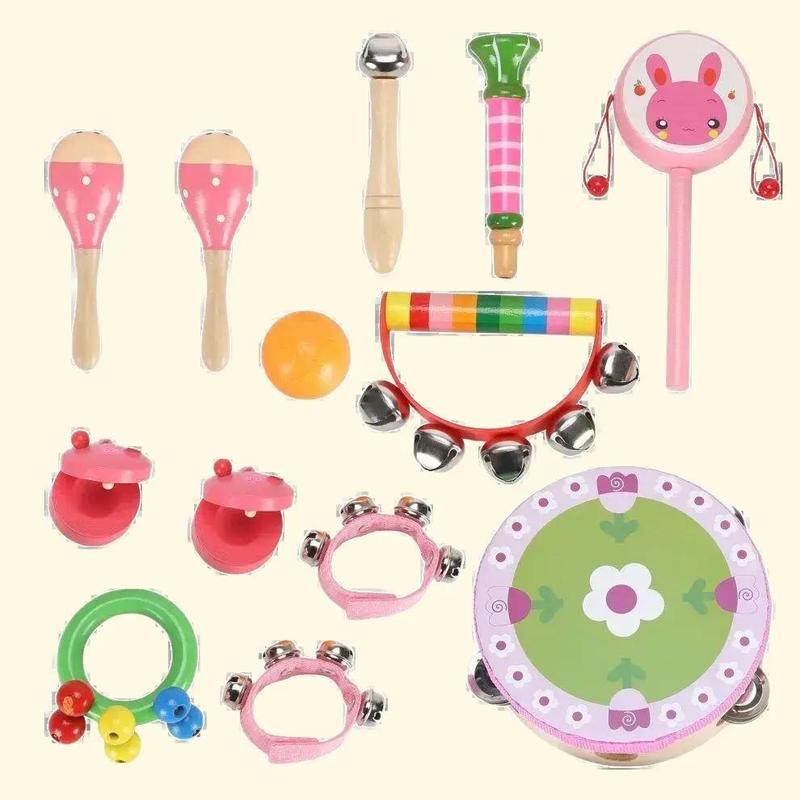 [Hot Sale] 13 Pcs Set Kids Baby Wooden Musical Rhythm Percussion Instruments Set 1