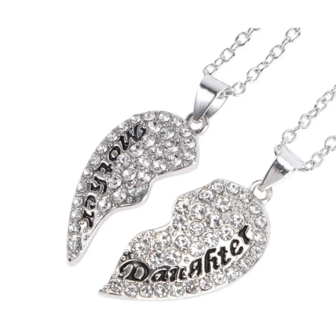 Mother and Daughter 2 Pc Moon start Necklace In Silver Gift Set Monthers day