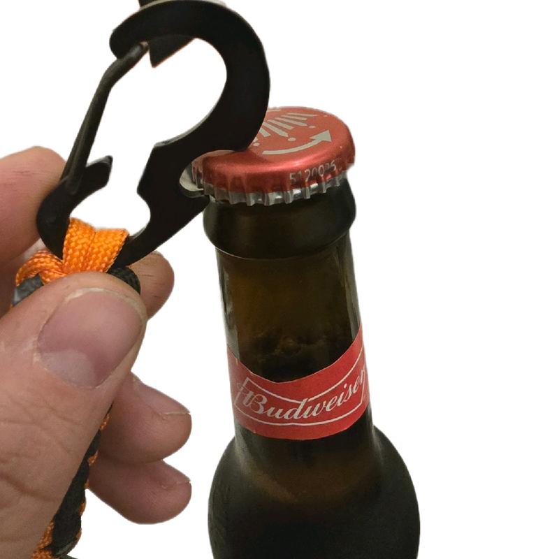 Paracord Keychain with Bottle Opener and Snaphook - Key Holder Accessory Orange and Black. 3