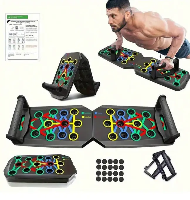 Foldable Push Up Board for Fitness Gym - Portable Exercise Equipment for Men Women - Strong & Rugged & Durable - Home Pullupbar Christmas Gym   up push  up