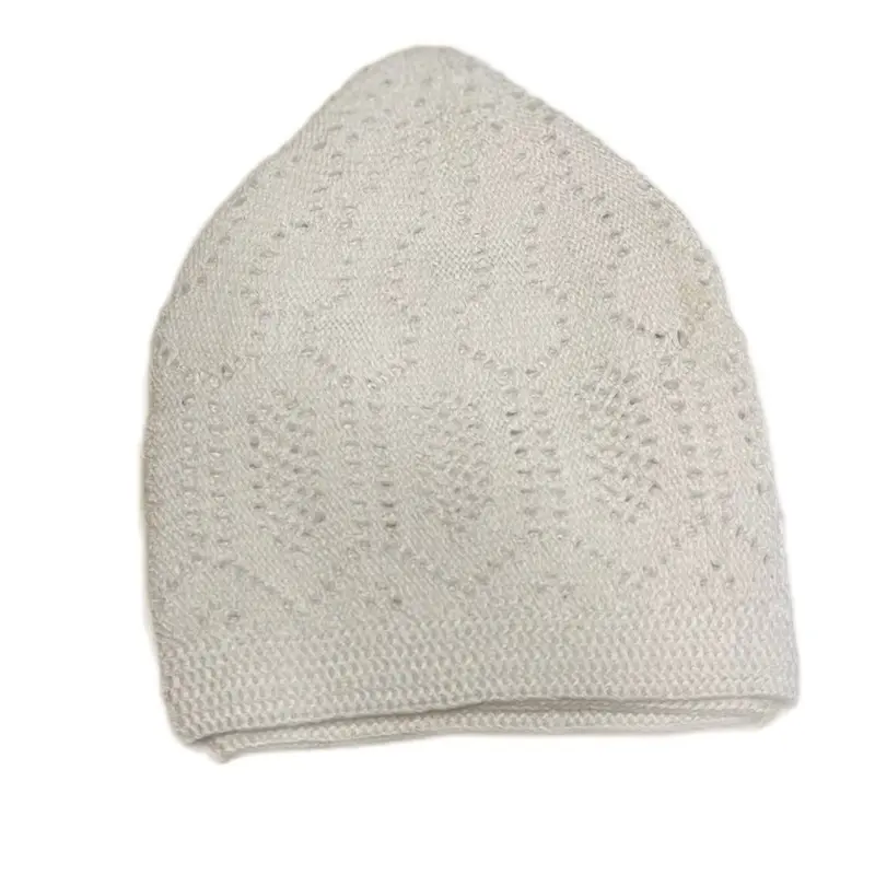 Black & White Prayer Cap for Men - Regular Size Islamic Skull Cap 2