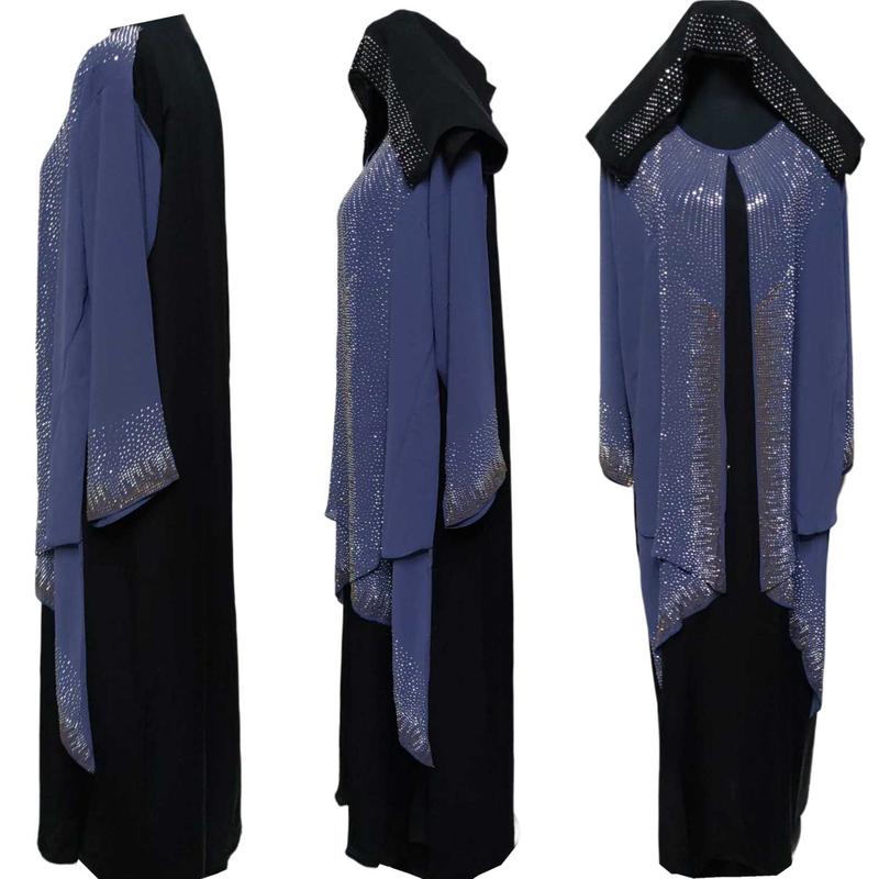 Luxury Women Chiffon Stones Work Abaya - 52 {2781} 0